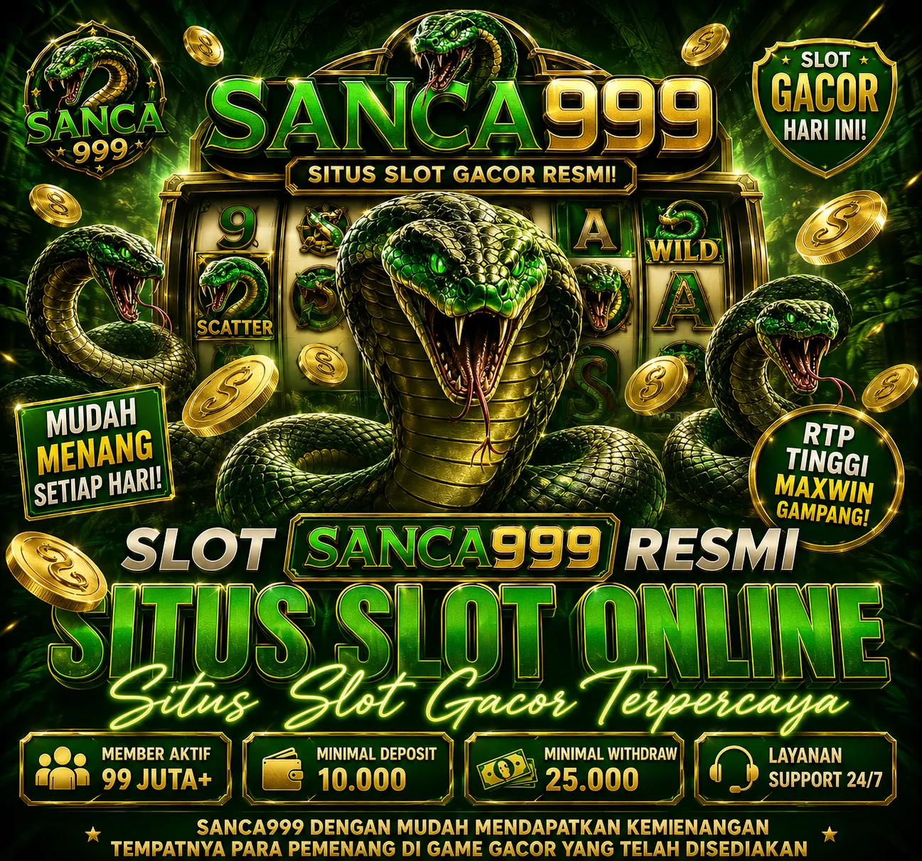 Thumbnail 1 of 3, Poster, SANCA999 Tempat industri Game Online terbaik dan terpercaya yang dikenal semua orang designed and sold by SANCA999.